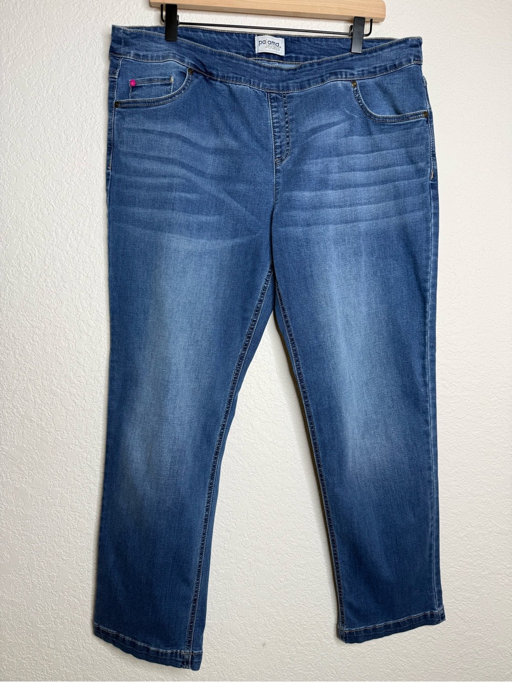 Pajama Jeans Pull-On Jeans Medium Wash Stretch Size XL(16-18) Comfort Lounge